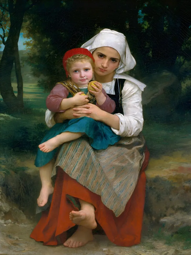 William-Adolphe Bouguereau - Fratello e sorella bretoni (1871) poster da William Store