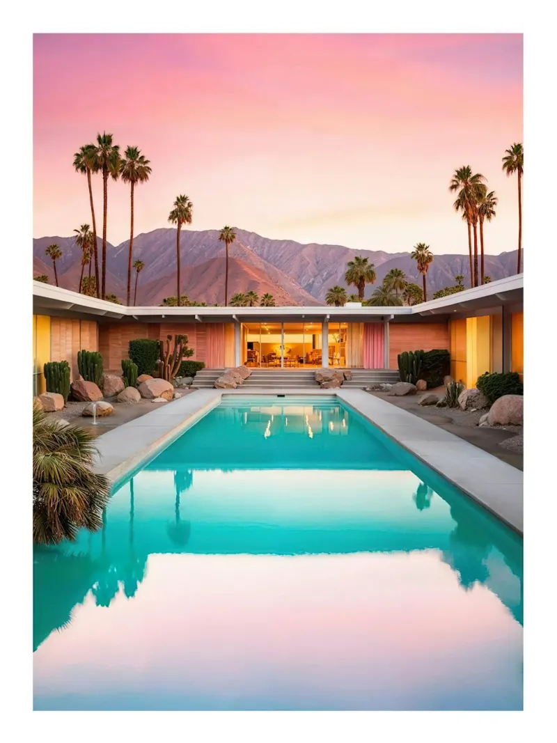Mid Century Pool Art pellicola backlit da robertmotoiart