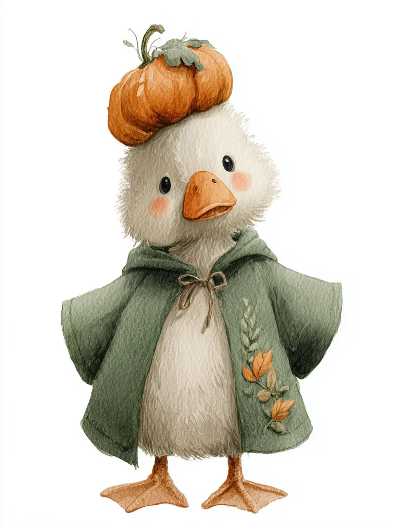 Poster di anatra zucca per la cameretta dei bambini carta hahnemühle da Kid’s Dream