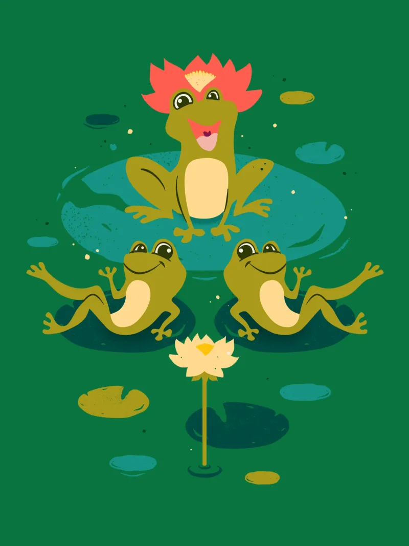 King Froggo and Waterlilies pellicola backlit da klossisch