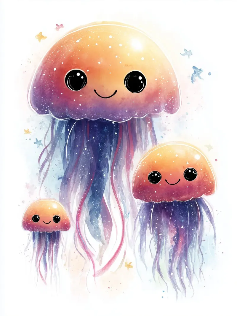 Poster con meduse colorate plexiglass da Kid’s Dream