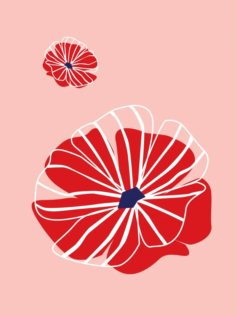 Poder de las flores rojas metacrilato de Schuhmann Design