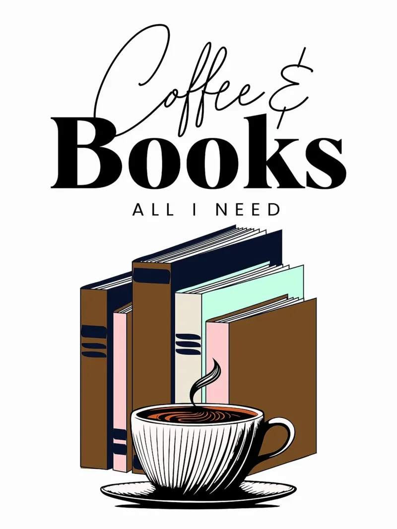 Caffè e libri pellicola backlit da Barbara Wright