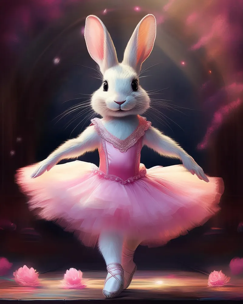 Coniglio Ballerina carta hahnemühle da Hightown Design