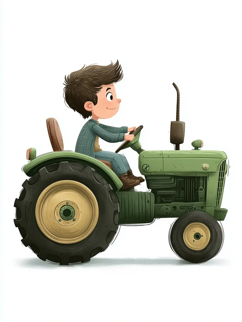 Poster per la cameretta dei bambini con trattore verde carta hahnemühle da Kid’s Dream