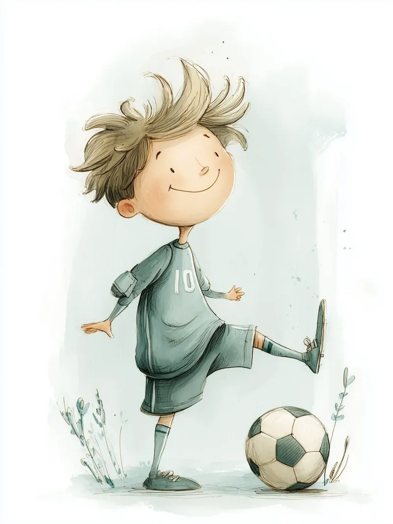 Poster di un piccolo calciatore per la cameretta di un bambino carta hahnemühle da Kid’s Dream