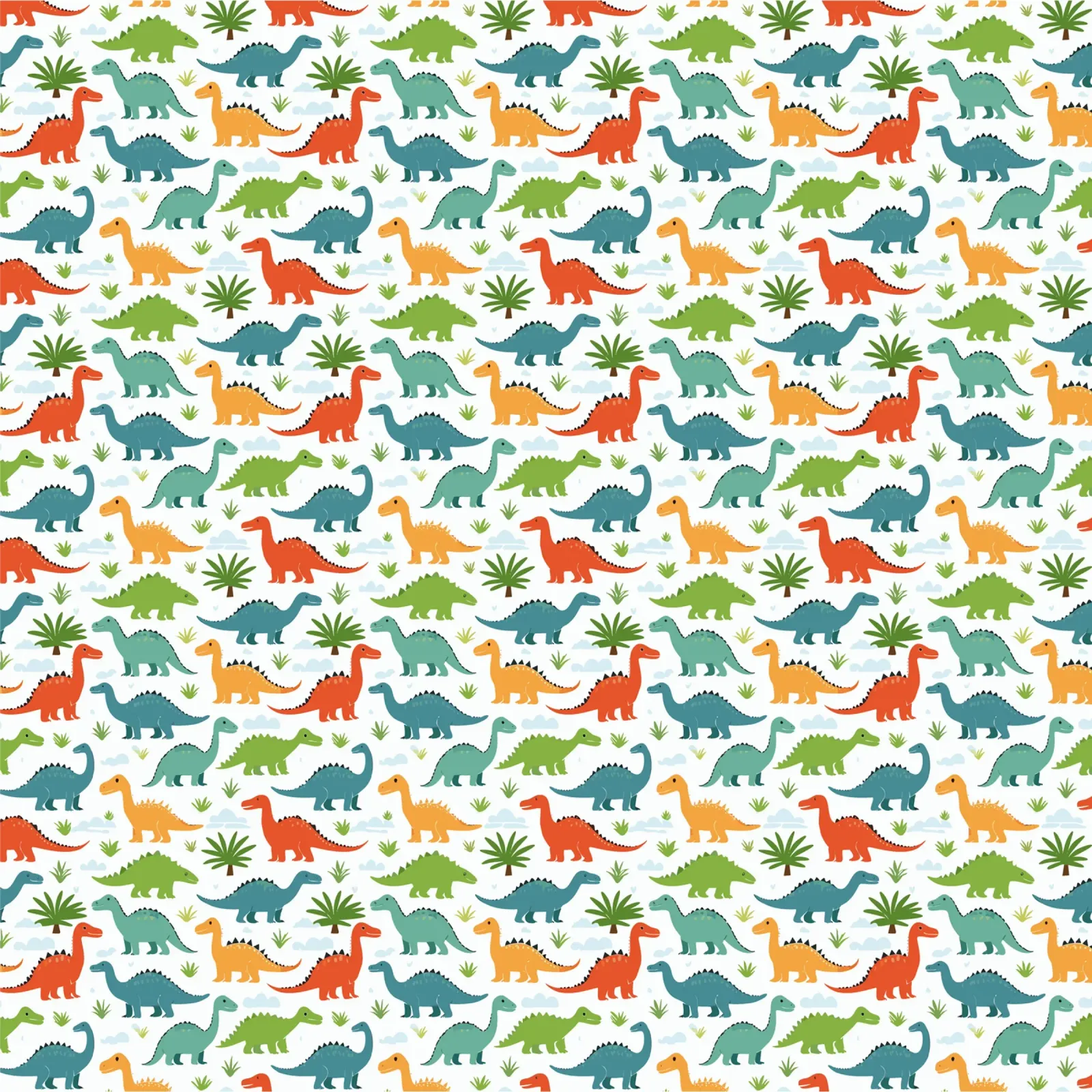 Dinosaurs - Colorful print canvas by Hightown Design
