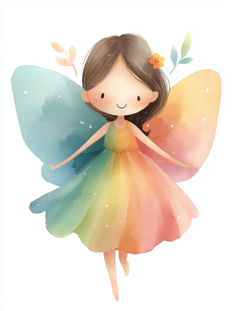 Poster di una fata arcobaleno per la cameretta di un bambino carta hahnemühle da Kid’s Dream