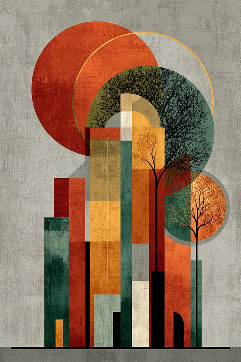 Autumn Geometry Rising alluminio dibond da Geometrica