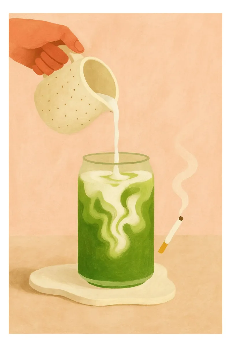 Iced Matcha Latte alluminio dibond da PurePeachStudio