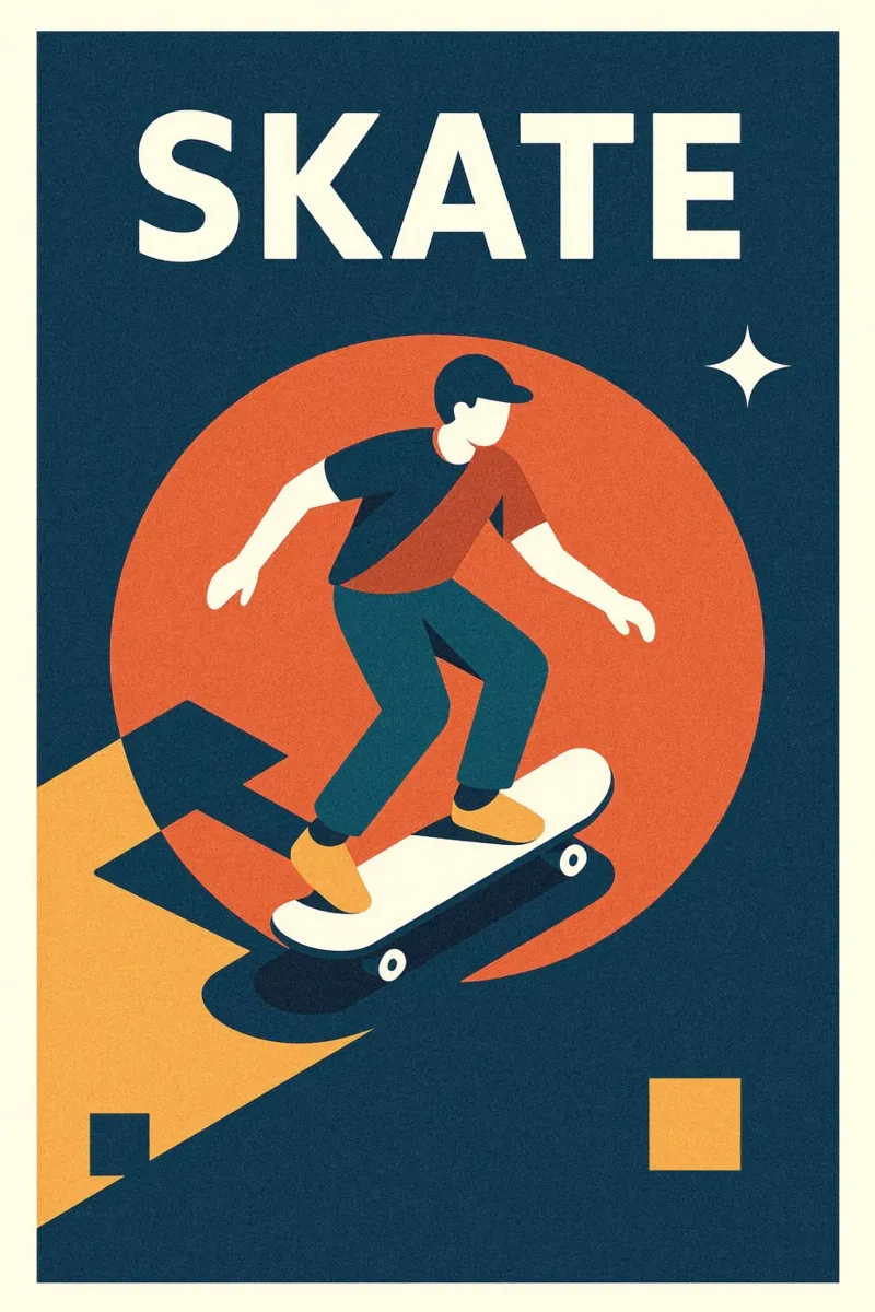 Skate Dynamique - Poster grafico d'epoca pellicola backlit da JETLAG | affiches voyage