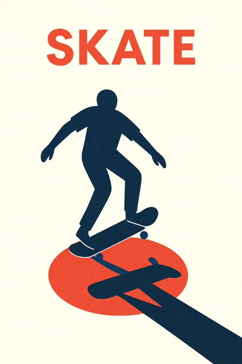 Skate Minimal - Poster grafico moderno plexiglass da JETLAG | affiches voyage