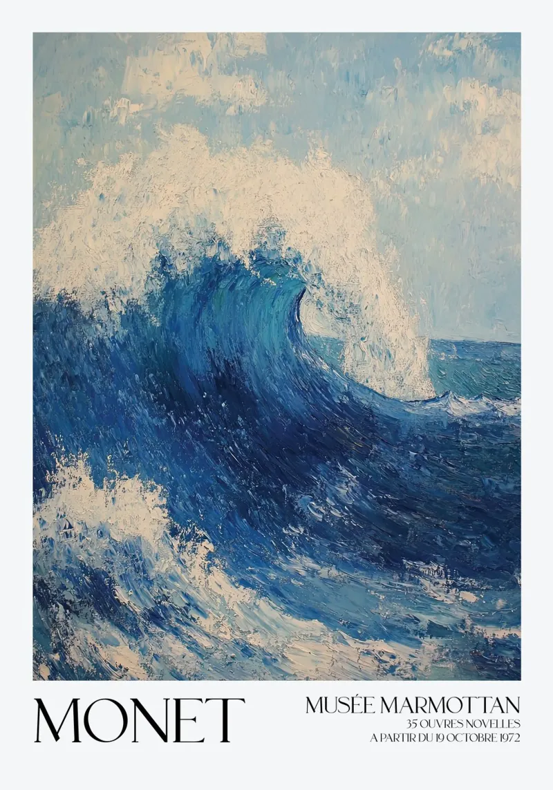 Monet's The Wave, Dynamic Impressionist Art Print hahnemühle by Bakara