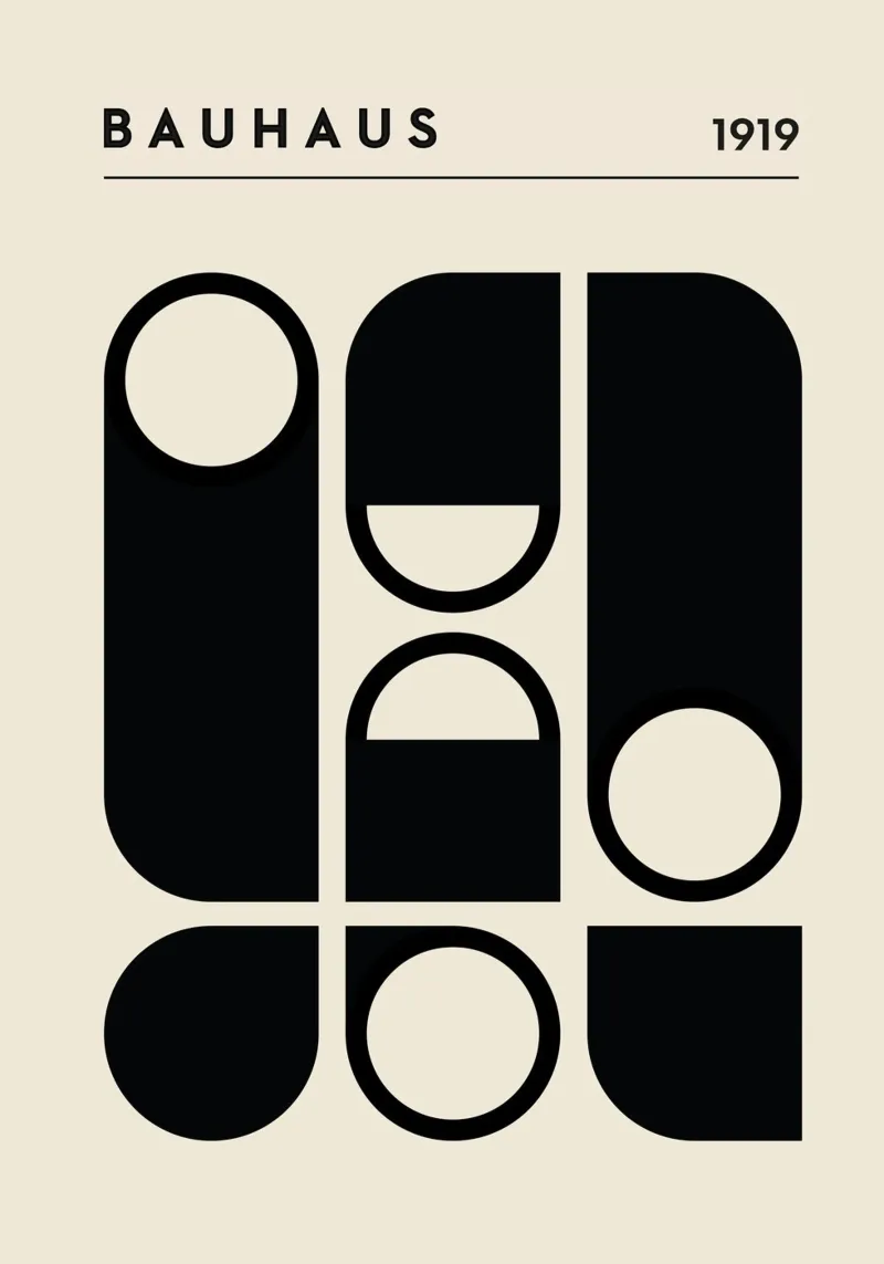 Bauhaus Geometric Shapes, Abstract Modernist Art Print metacrilato de Bakara