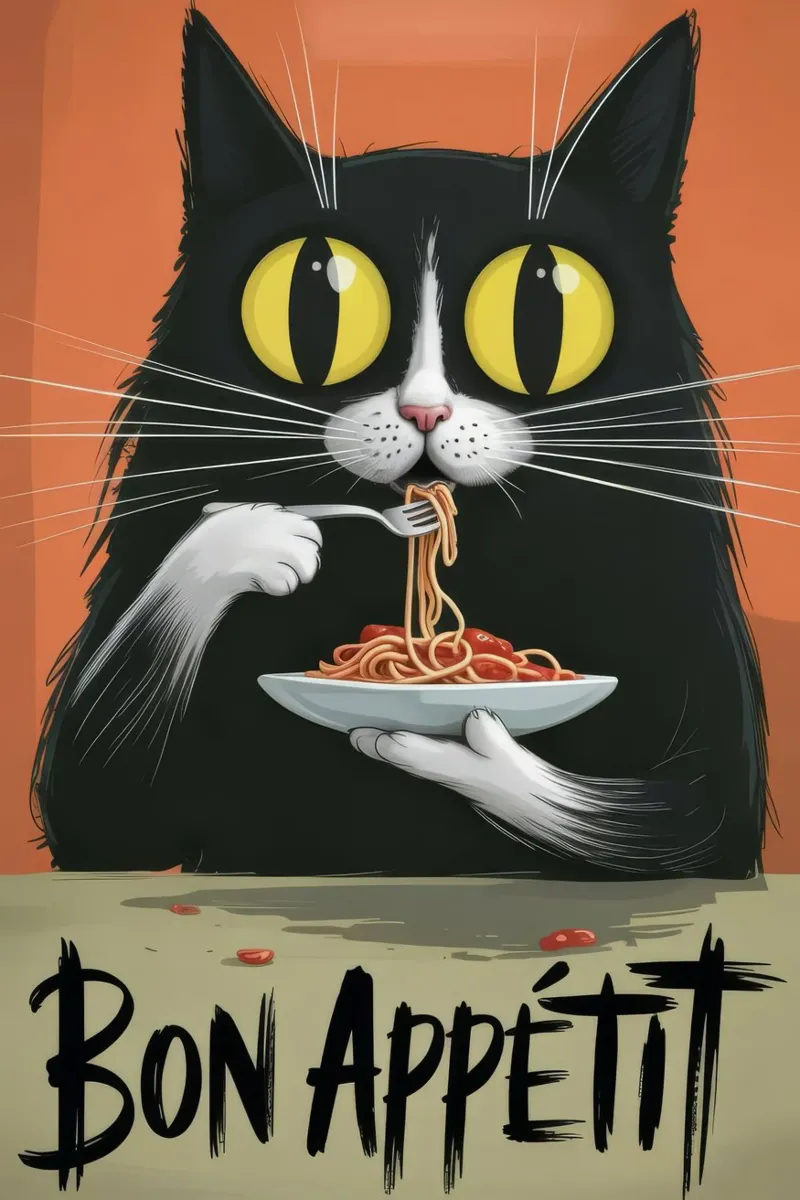 Bon Appétit Cat plexiglass da 20 Farben