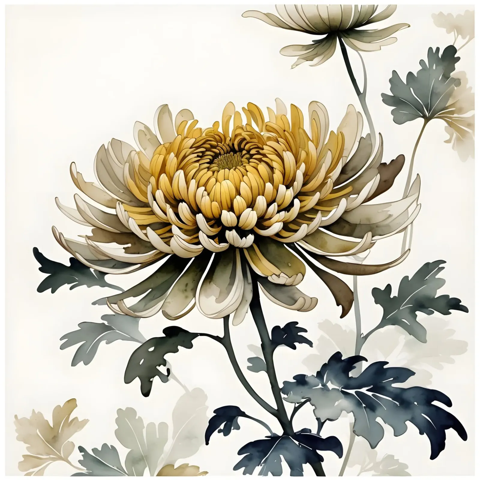 Golden Chrysanthemum Bloom canvas by Artistic-shop