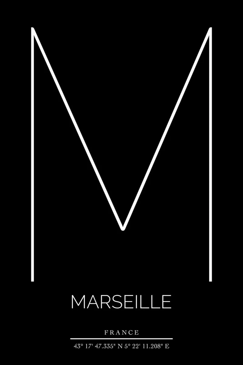 MARSEILLE - noir poster con telaio in plastica da CityLights