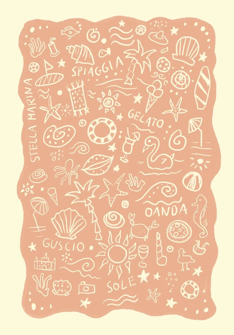 Strandcollage Rosa poster da Studio Dolci