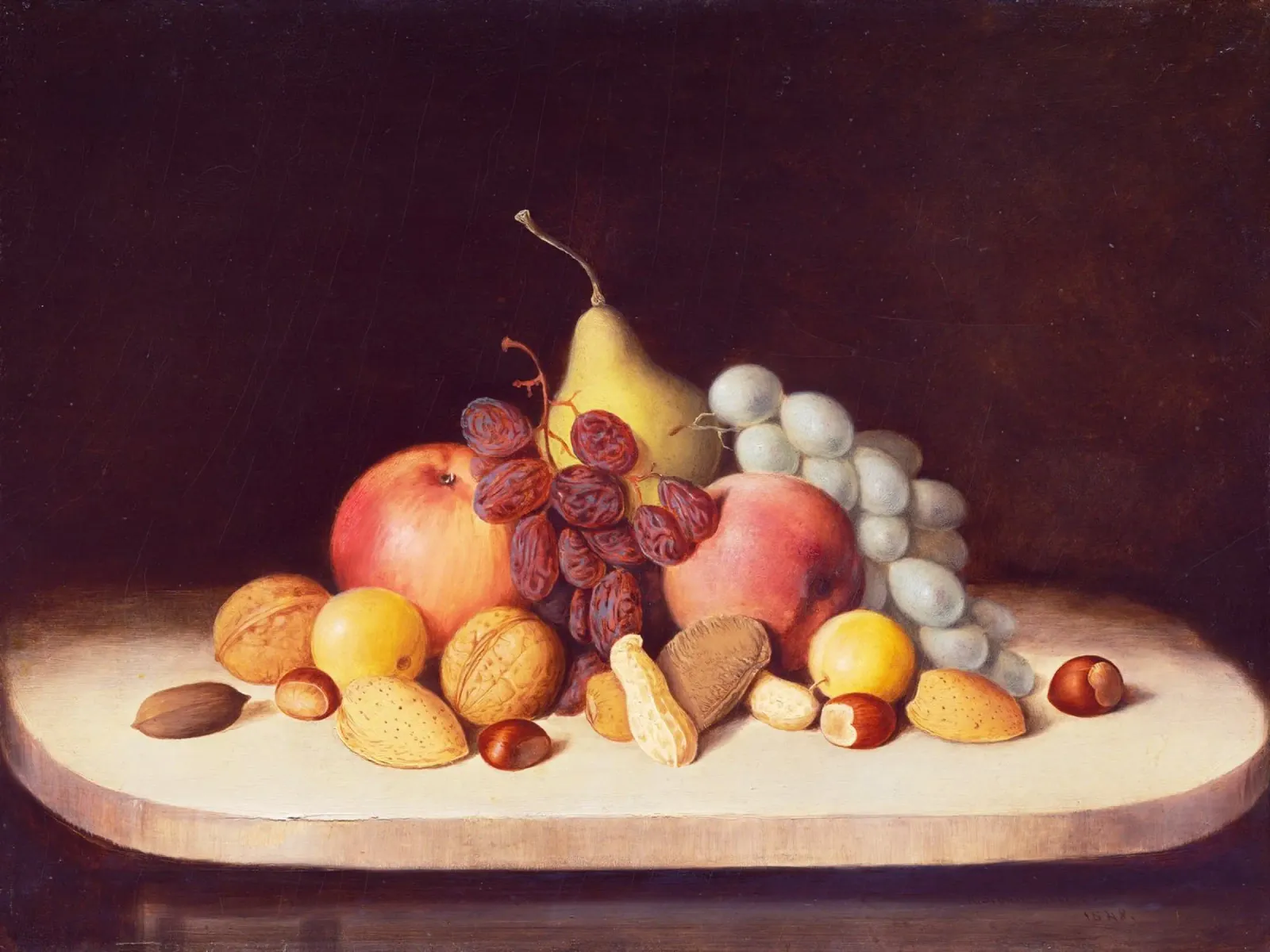Natura morta con frutta e noci di Robert Seldon Duncanson plexiglass da Venus Art