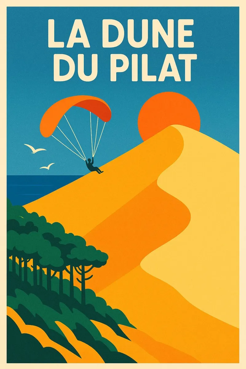 La Dune du Pilat - Poster retrò sulla natura e l'avventura poster da JETLAG | affiches voyage
