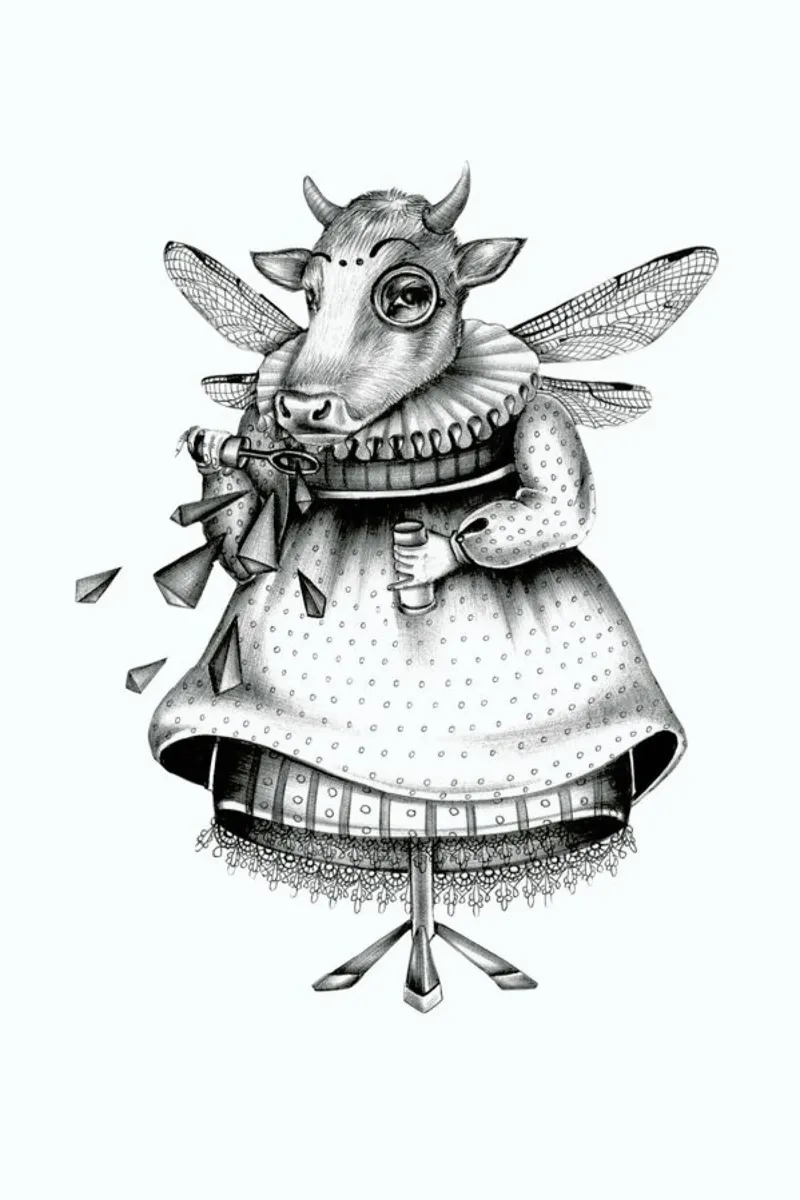 Cow carta hahnemühle da Maria Vdovichenko