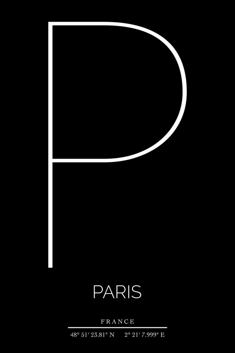 PARIS - noir Poster von CityLights
