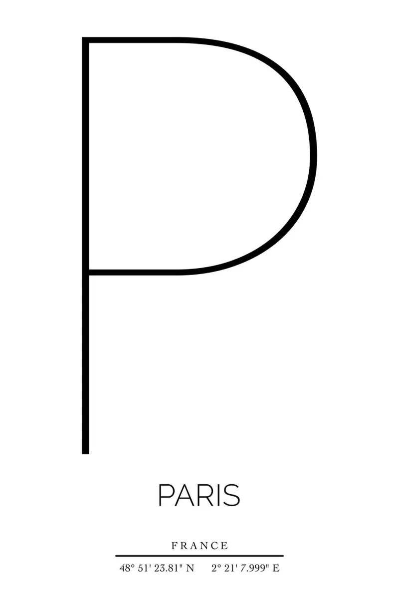 PARIS - blanc poster con telaio in plastica da CityLights