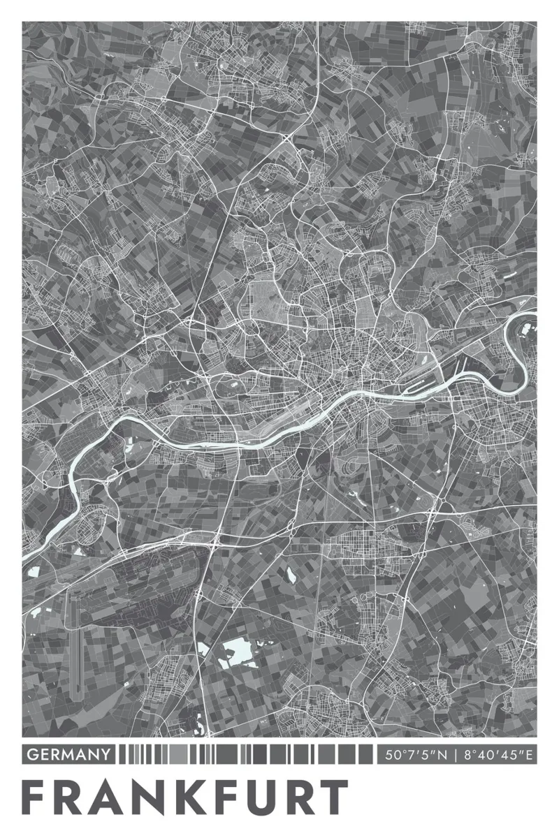 Murale di Francoforte carta hahnemühle da CityMapPoster