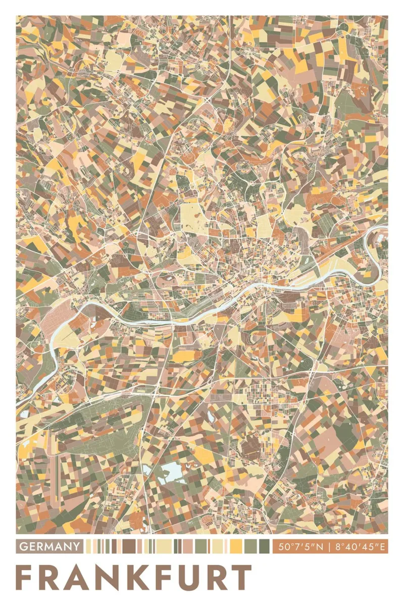 Città di Francoforte carta hahnemühle da CityMapPoster
