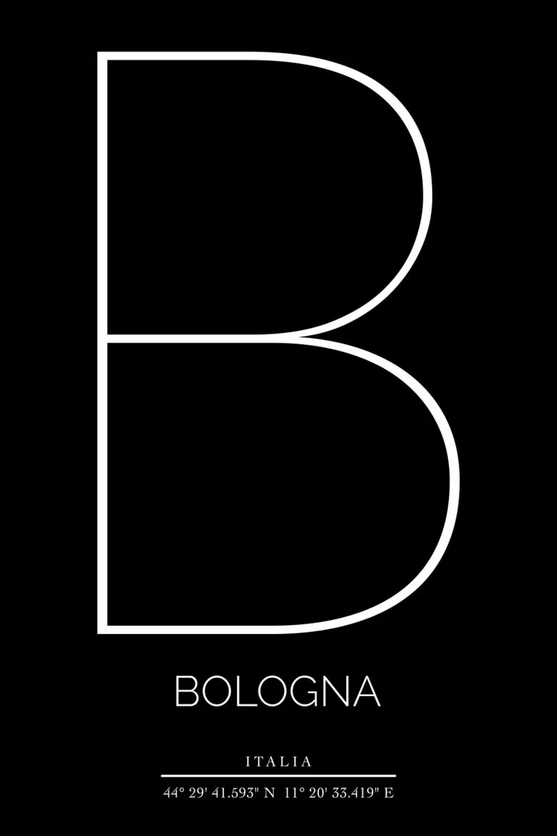 BOLOGNA - nero poster con telaio in plastica da CityLights