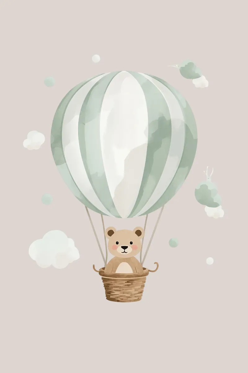 Orsetto carino in mongolfiera pellicola backlit da DesignDoodle