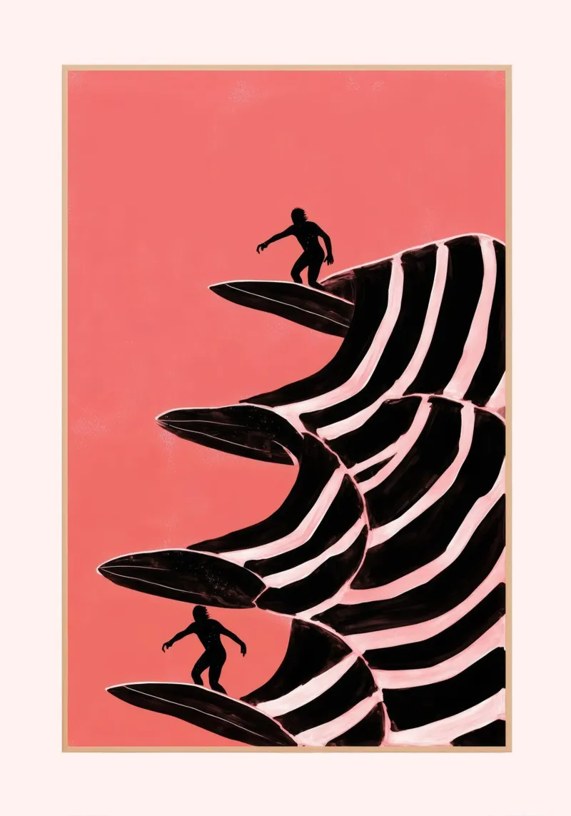 Surfers on the Striped Waves pellicola backlit da Luca