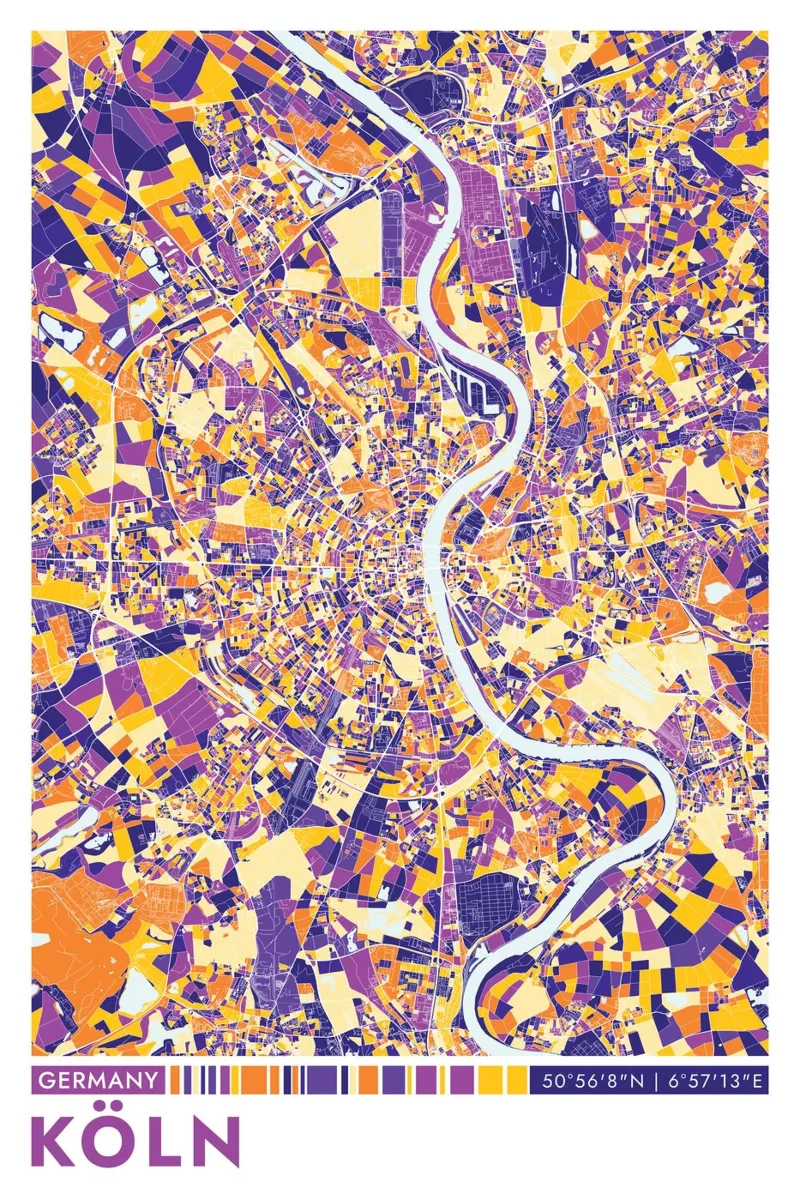 Manifesti di Colonia carta hahnemühle da CityMapPoster