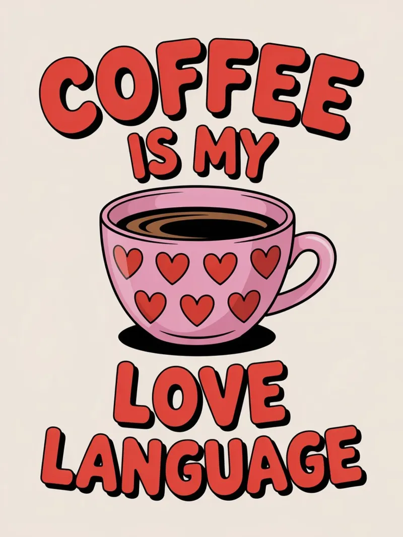 Il caffè è la mia lingua d'amore - Simpatica opera d'arte da parete sul caffè pellicola backlit da logic