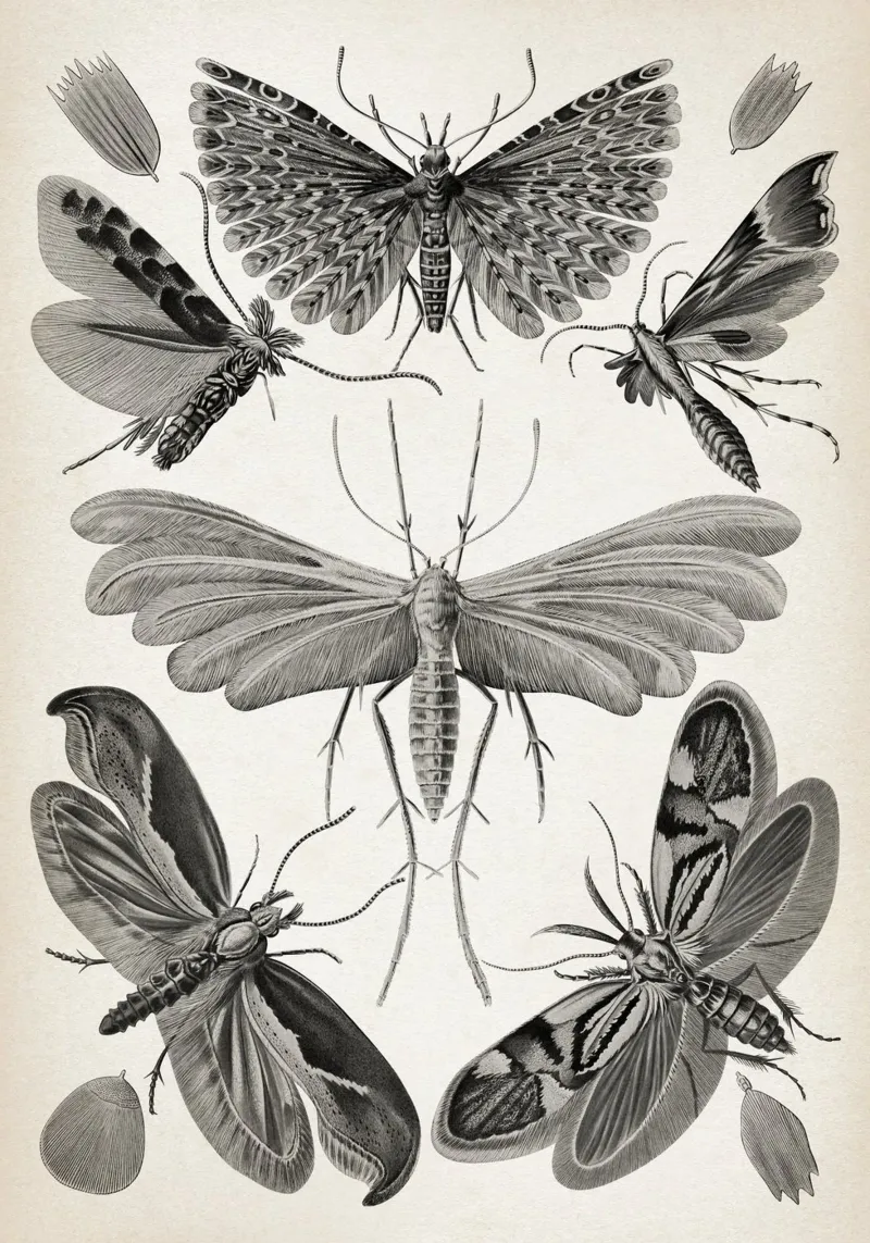 Vintage Haeckel 20 Tafel 58 Motten hahnemühle by Vintage Print Collection