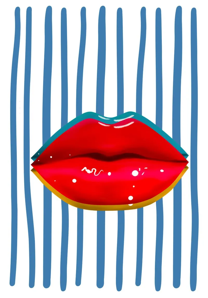 Retro Lips pellicola backlit da PinkCandyWalls