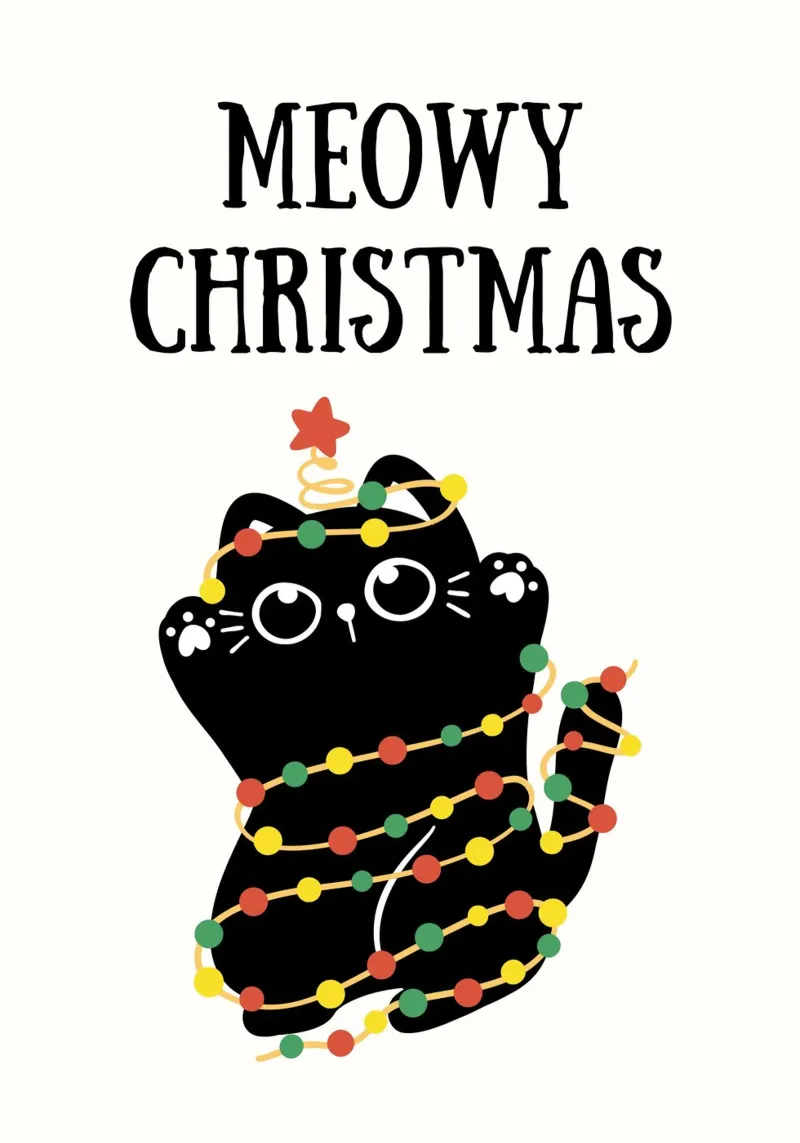 Meowy Christmas pellicola backlit da PinkCandyWalls