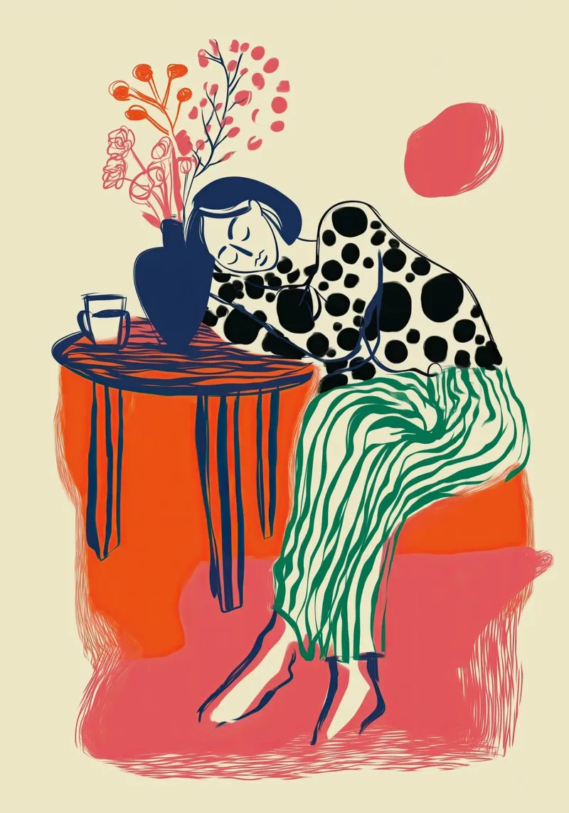 Coffee, Flowers, and Quiet Hours pellicola backlit da Clara August