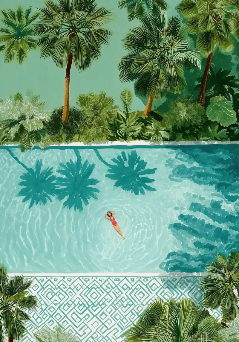 The Pool of Whispering Palms pellicola backlit da Clara August