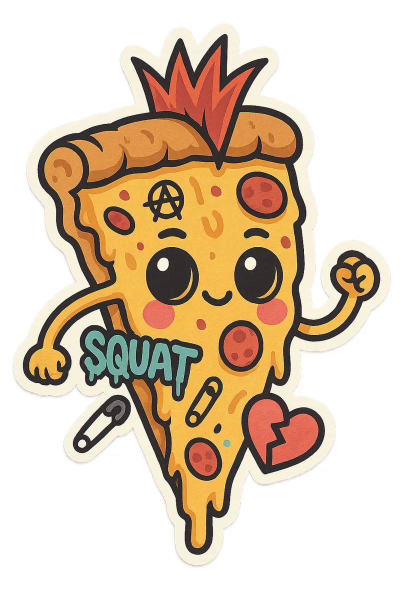 Sticker Pizza Punk Rock Colorée alluminio dibond da Punk & Cute - Affiches & Stickers