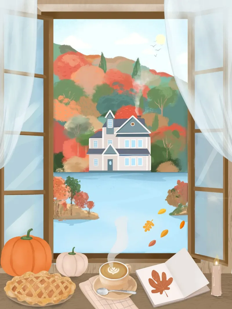 Cottage d'autunno carta hahnemühle da PetrArts