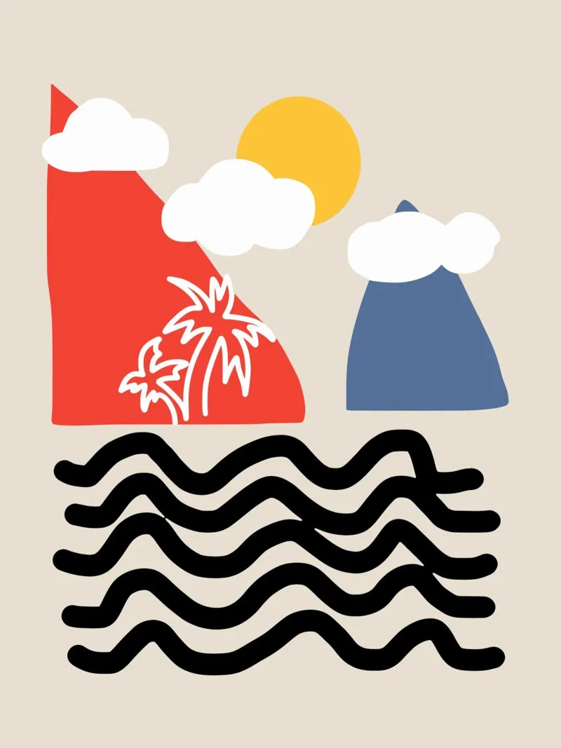 Spiaggia minima carta hahnemühle da Little Dean