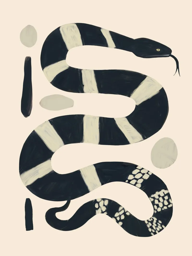 Serpente bianco e nero alluminio dibond da ThingDesign