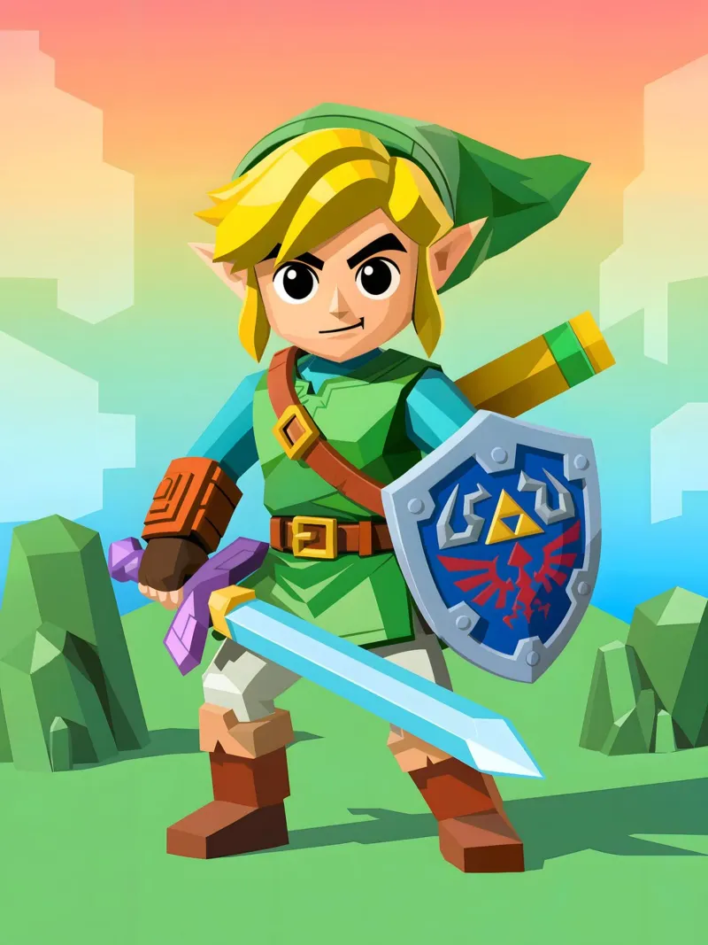 Link La leggenda di Zelda carta hahnemühle da Cyberpunk Canvas