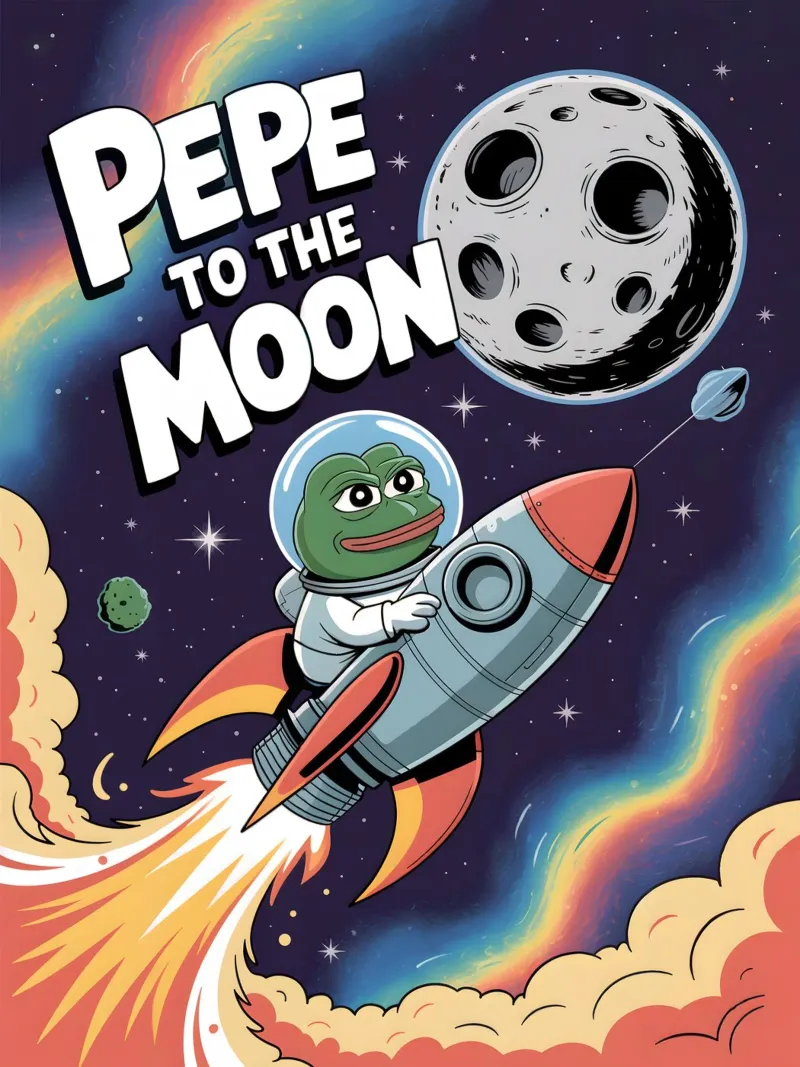 Pepe la rana sulla luna carta hahnemühle da Cyberpunk Canvas