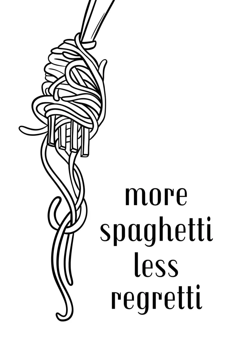 More spaghetti less regretti pellicola backlit da PinkCandyWalls