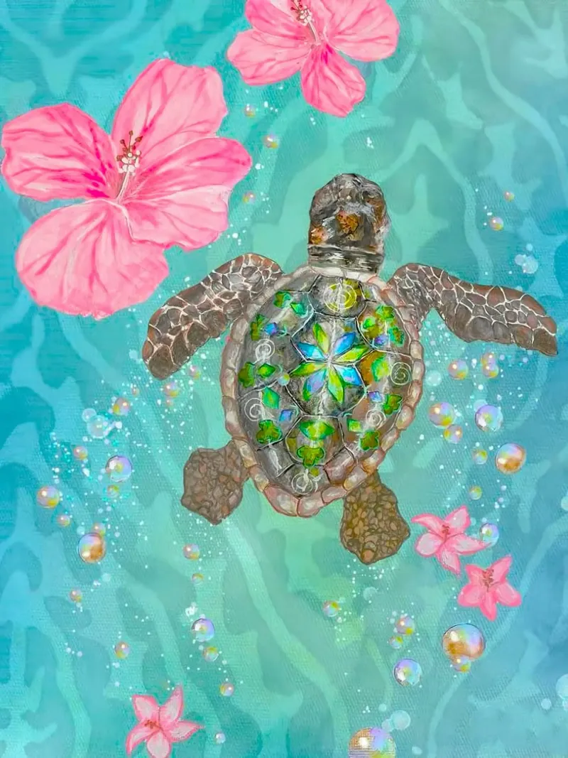 turtle with flower plexiglass da ryan