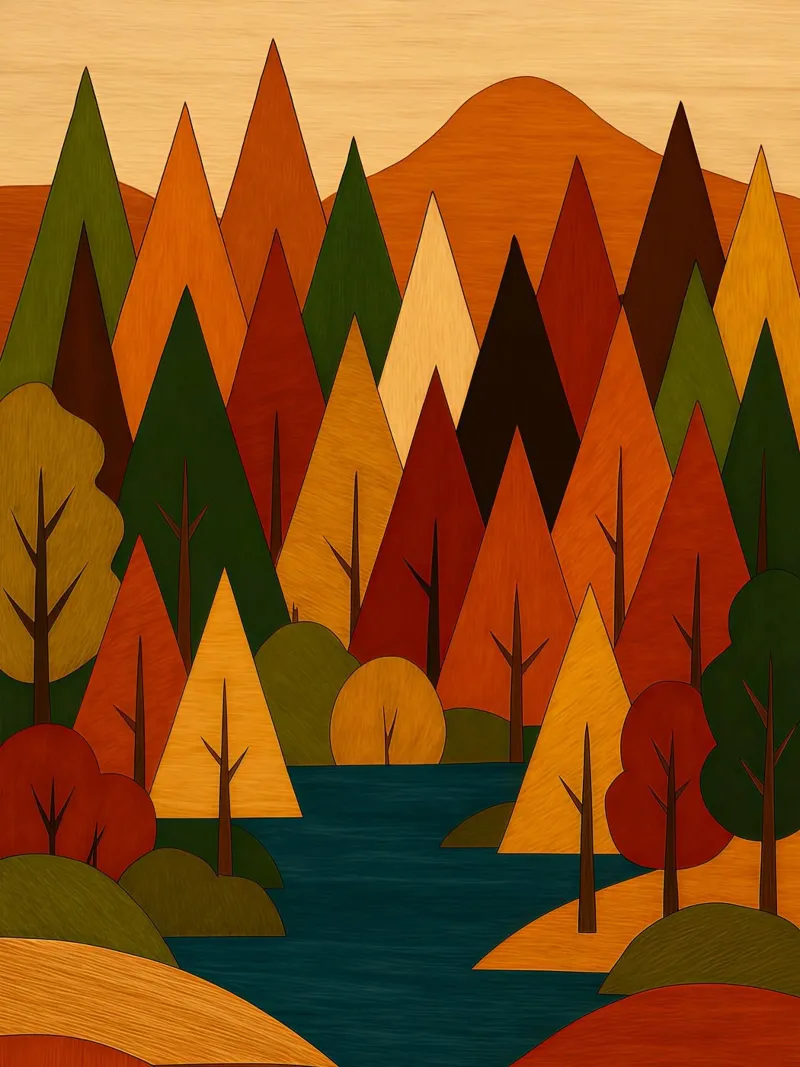 Paesaggio forestale d'autunno carta hahnemühle da ARTOMATIC