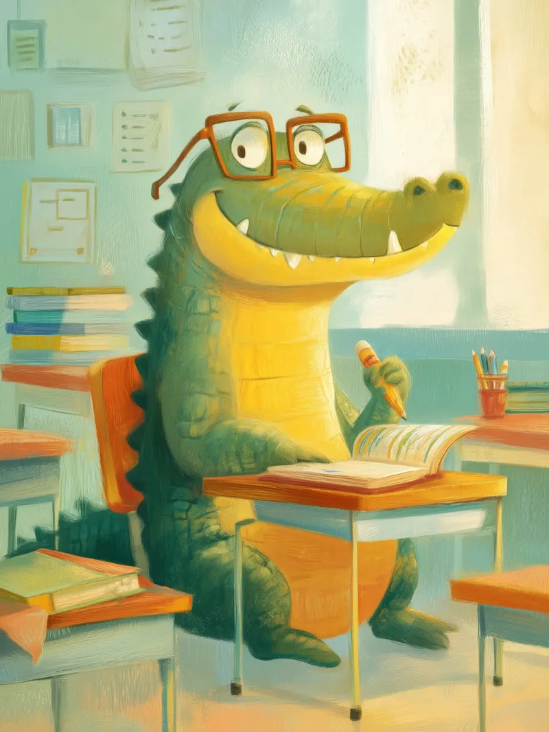 Classroom Crocodile pellicola backlit da Kiara