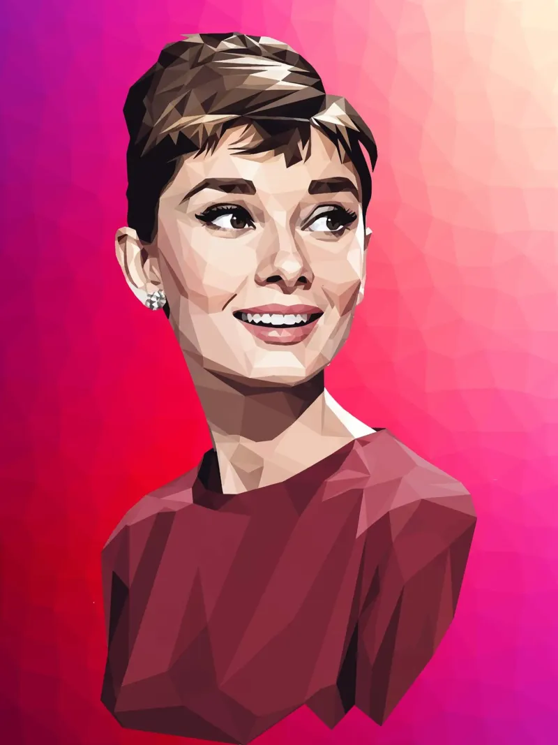 Audrey Hepburn Low poly carta hahnemühle da Low Profile